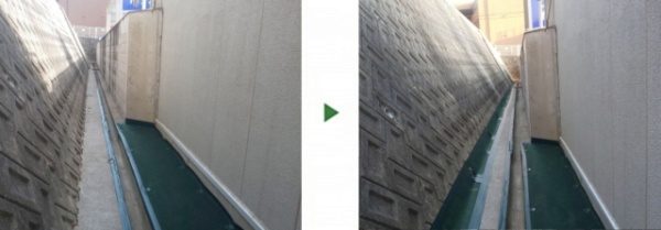 コンクリート上に防草シートを設置・雑草対策をした事例　大阪府吹田市T様