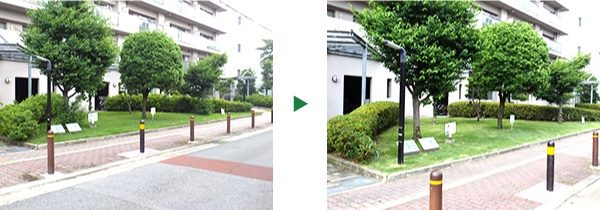 草刈りや芝刈りもお任せ！マンションの植木の年間管理　大阪府東大阪市