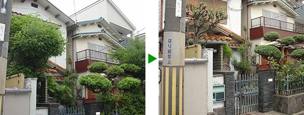 お庭のお手入れ・植木の剪定　大阪府大阪市旭区