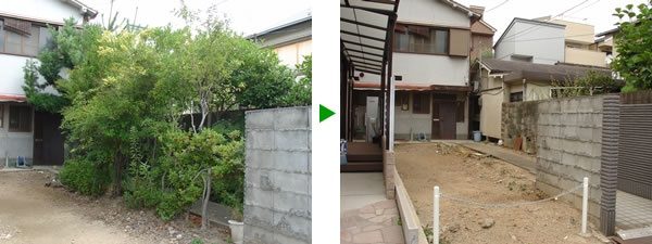 空家の敷地内の伐採＜家主立会いあり＞大阪市旭区