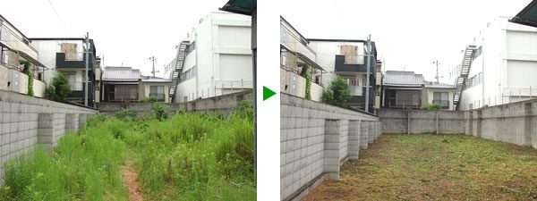 大阪市　空き地の草刈　大阪市東住吉区