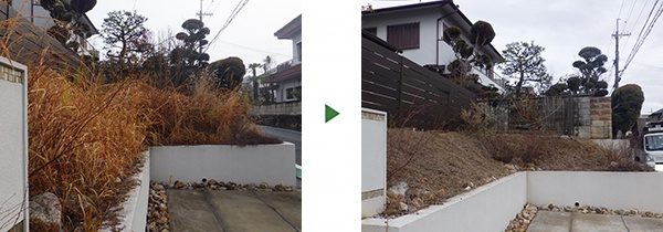 庭の草取りと剪定ゴミの撤去｜海外転勤で家を空ける前にきれいにしたい　大阪市淀川区