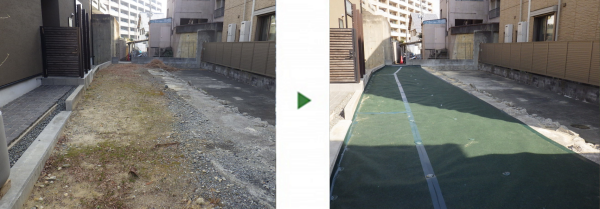 空き地に防草シートを敷設した事例│大阪市鶴見区 K様