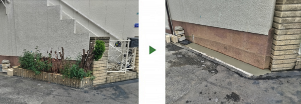駐輪できるよう花壇を撤去した事例│大阪市此花区 K様