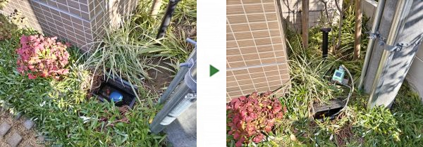 液晶画面が壊れてしまった散水コントローラーの交換を実施した事例｜大阪市城東区Aマンション様