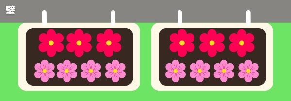 エメラルドやストックを植栽した事例 図解