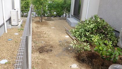 木撤去中