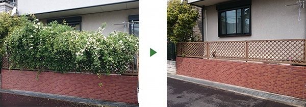 フェンスのツタを除去して欲しい｜ジャスミンの伐採　大阪府堺市堺区