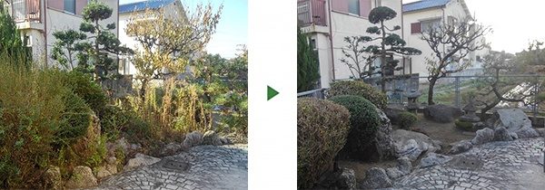 剪定後の掃除を自分でするのが大変｜お庭の剪定と草刈と掃除　大阪府堺市南区