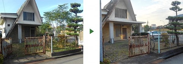 空き家の庭手入れ｜松の剪定・勝手に生えた木の伐採・草刈り　大阪府堺市南区