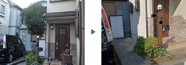 木の根でコンクリートが割れると困る～花壇のキンモクセイを伐採～　大阪府高槻市