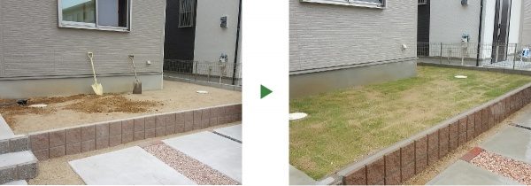 憧れの芝生を新築のお庭に！　奈良県奈良市