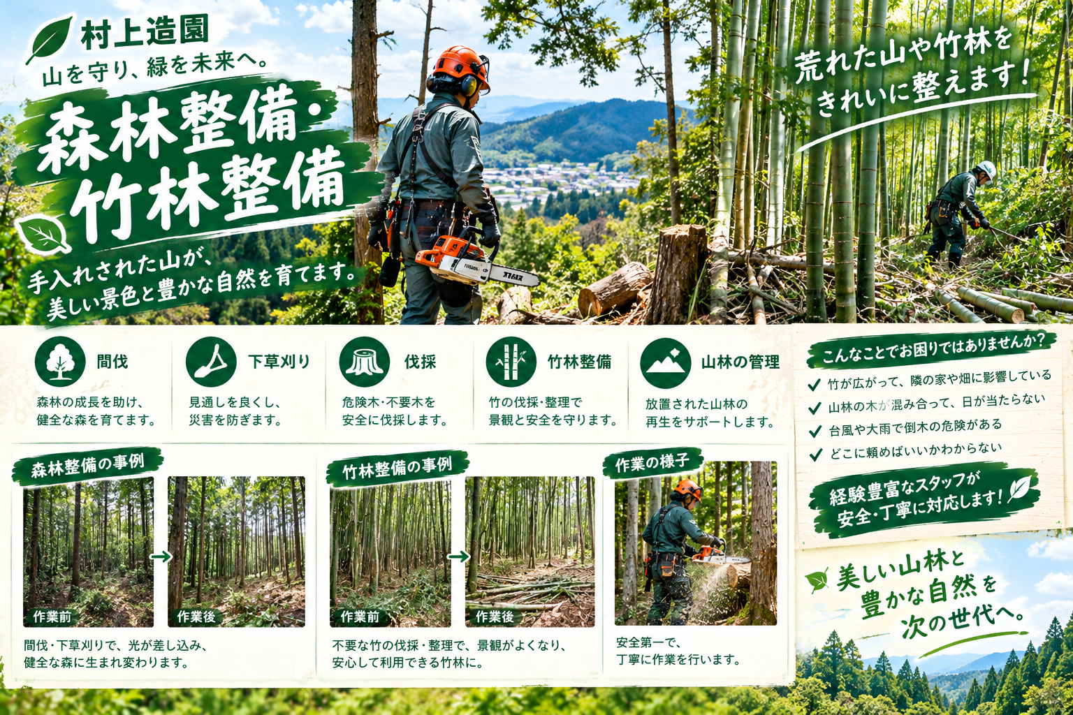 森林整備・竹林整備｜間伐・竹の伐採と管理